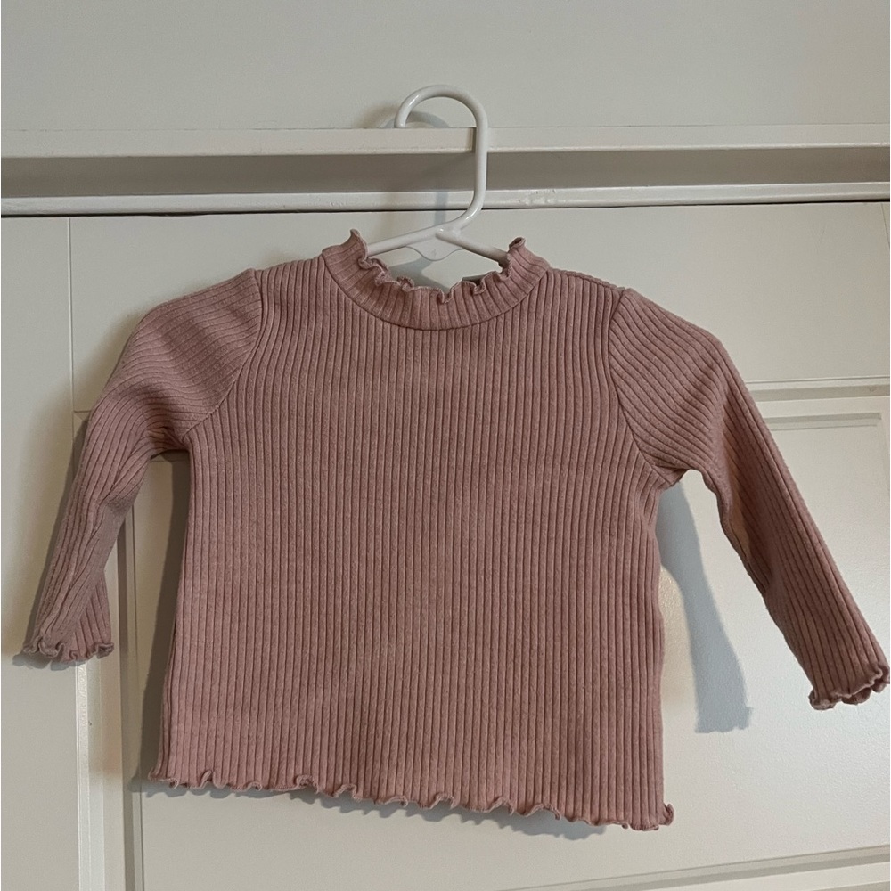$6 ADD ON Zara baby ribbed Shirt ruffle edge 3-6M Old Navy Baby Gap‎